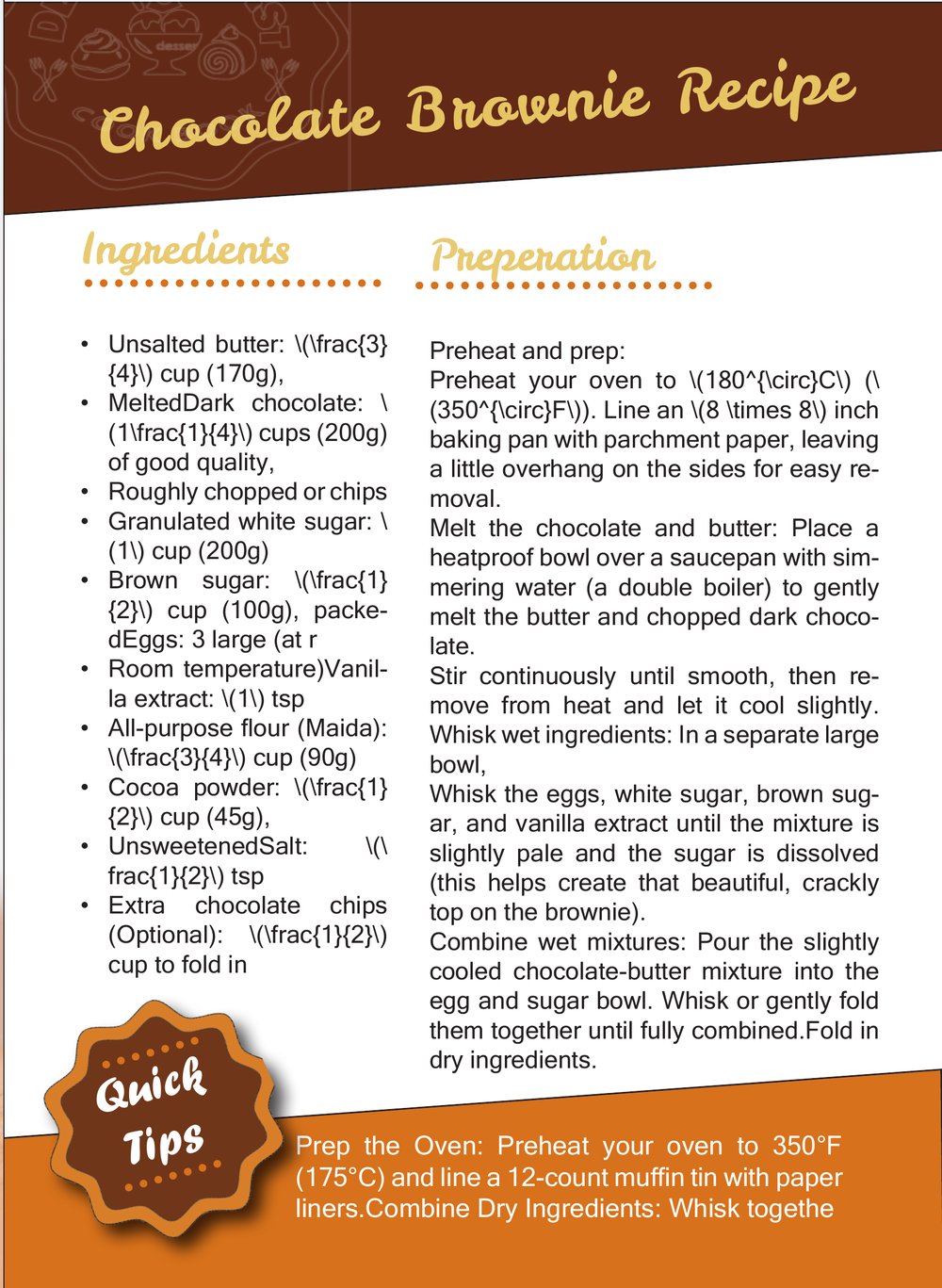 Page 7 — Chocolate Brownie recipe