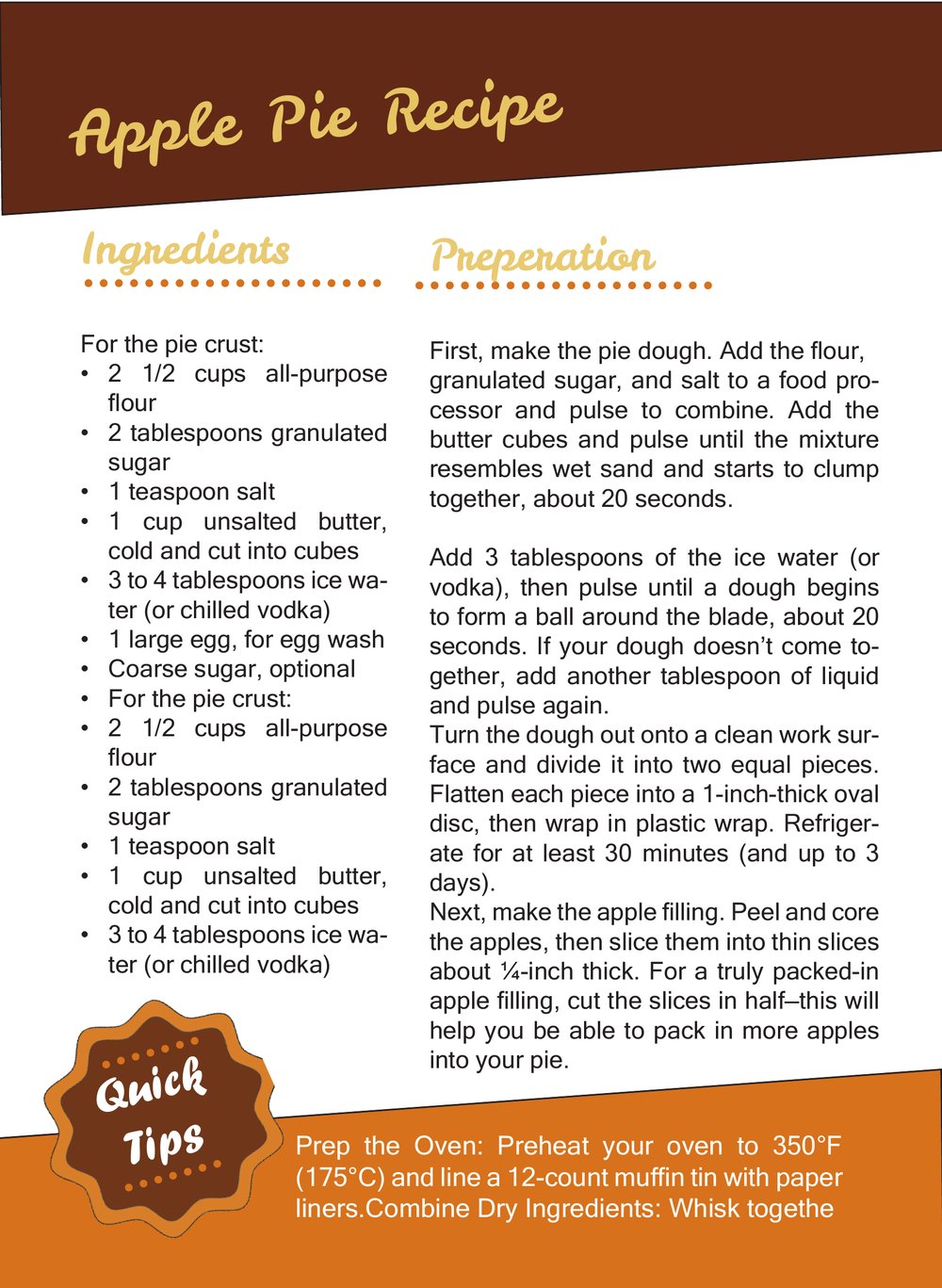 Page 8 — Apple Pie recipe