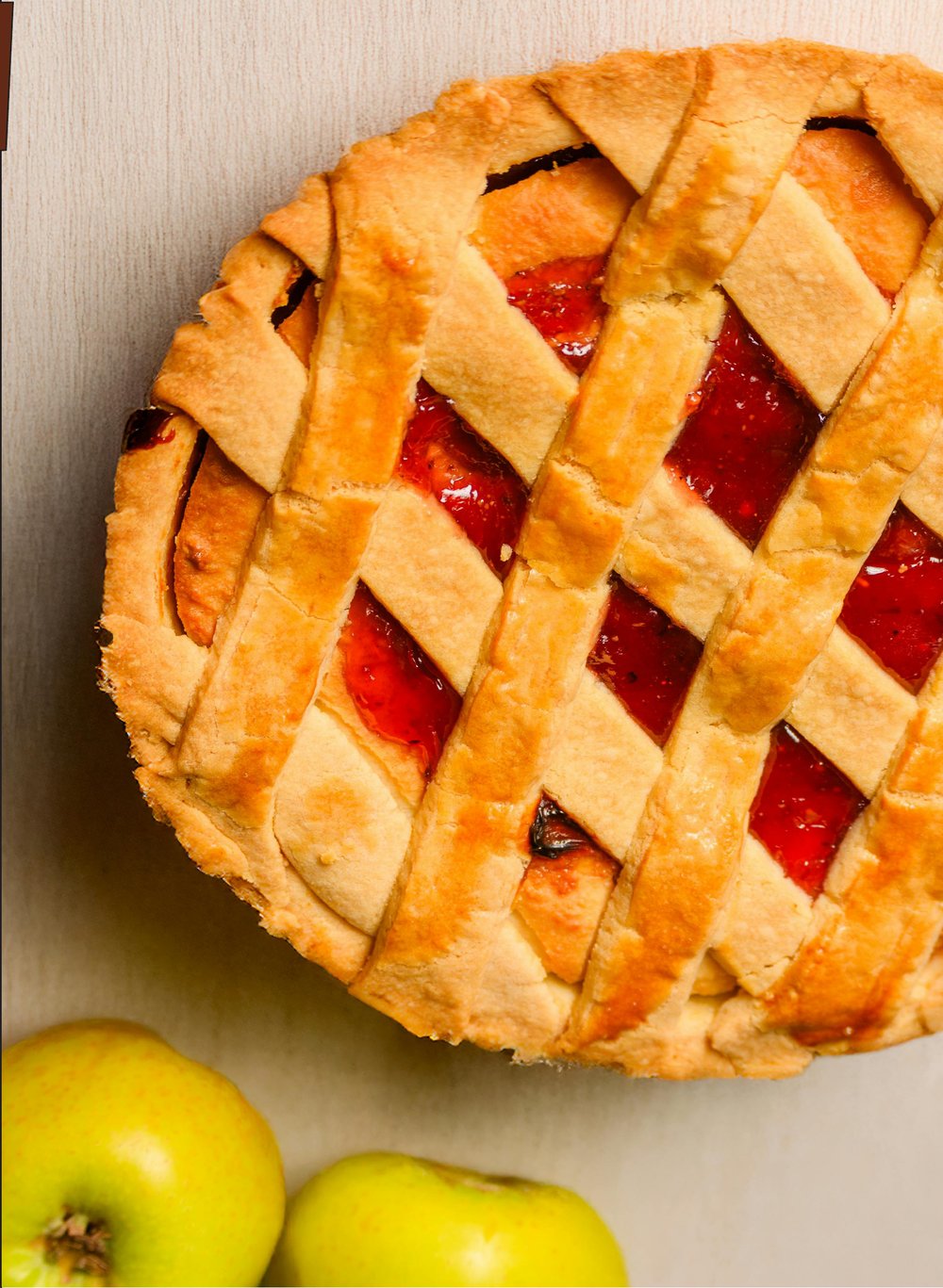 Page 9 — full-bleed apple pie photo