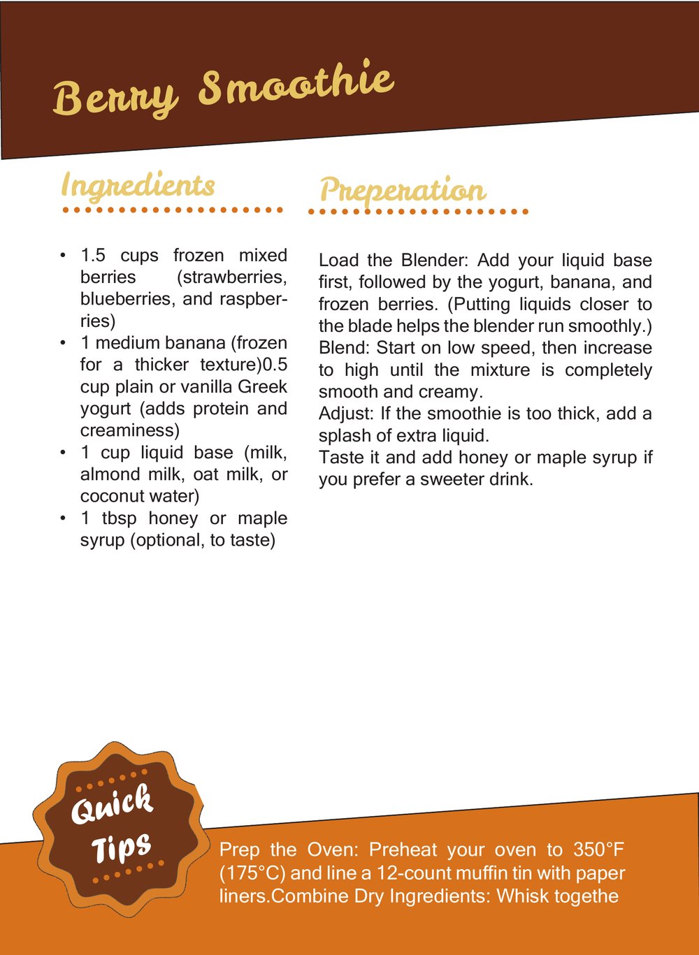 Page 12 — Berry Smoothie recipe